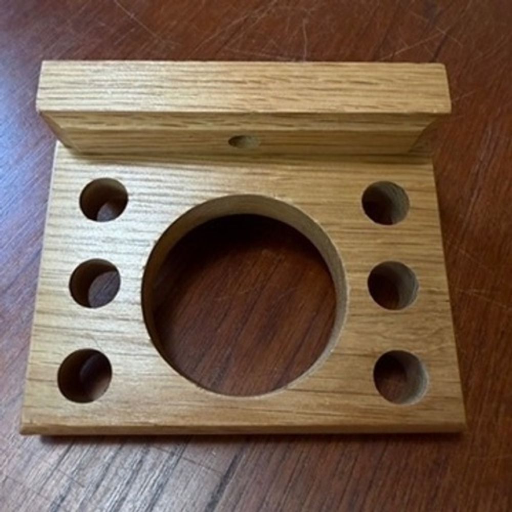 Vintage Solid Oak Wood Toothbrush and Tumbler Holder Bathroom Vanity Organizer
